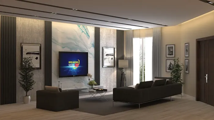 Modern Marble Accent Living Room